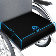 Load image into Gallery viewer, Ergonomic Cooling Gel Wheelchair Cushion, Memory Foam Seat Cushion for Sciatica, Coccyx, Back Pain & Pressure Sore Relief, Anti-Bedsore Design with Ventilation, Detachable Strap, Washable Cover