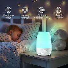 Load image into Gallery viewer, Baby Night Light, VIPDEER White Noise Sound Machine for Baby Sleeping, 12 Colors Night Light for Baby Nursery, 19 Smoothing Sleep Sounds, Timer Display, Alarm Clock