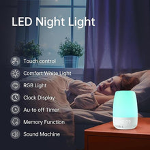 Load image into Gallery viewer, Baby Night Light, VIPDEER White Noise Sound Machine for Baby Sleeping, 12 Colors Night Light for Baby Nursery, 19 Smoothing Sleep Sounds, Timer Display, Alarm Clock