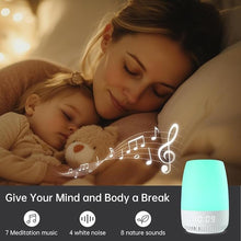 Load image into Gallery viewer, Baby Night Light, VIPDEER White Noise Sound Machine for Baby Sleeping, 12 Colors Night Light for Baby Nursery, 19 Smoothing Sleep Sounds, Timer Display, Alarm Clock