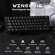 Load image into Gallery viewer, EPOMAKER Aula WIN60 HE 60% Wired Magnetic Keyboard with Adjustable Actuation, 8000 Hz Polling Rate, Hall Effect Switches, Hot-Swap, for FPS Games (Black)