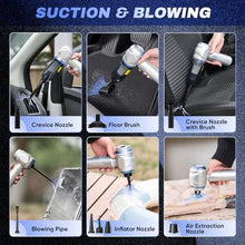 Load image into Gallery viewer, SakerPlus Car Vacuum Portable Cordless, 3-in-1 Hand Held Mini Vacuum Cleaner 17500PA High Power, Handheld Vacuum & Air Duster for Suction, Blowing, Inflating & Deflating, Ideal for Car Home Office