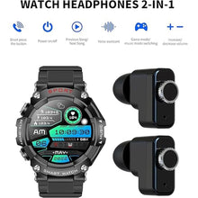 Load image into Gallery viewer, 1.52-inch Full Touch HD Screen Metal Body, smartwatch with Earbuds,TWS Sports Earbuds Smart Watch Two-in-one, Support Custom Dial, Local Music Storage, Health Monitoring, Message Notification