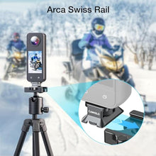 Load image into Gallery viewer, 1/4" Adapter Screw Head Camera Mount with Arca, GP-01 Aluminum Alloy Tripod Conversion Adapter Compatible with Insta360 One X4 X3 X2 X/ DJI Pocket 2/ GoPro Hero Accessories