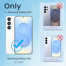 Load image into Gallery viewer, WallchauG for Samsung Galaxy S25 Genuine Leather Wallet Case, Built-in Card Holder RFID Blocking Kickstand, Protective Shockproof Phone Case for S25, Black