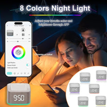 Load image into Gallery viewer, Sound Machine Alarm Clock for Baby Adult, 32 Soothing Sounds White Noise Machine, Night Lights Bluetooth Speaker, APP Control Noise Machine with Dimmable Clock for Kids Teens