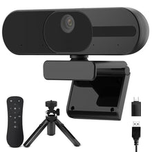 Load image into Gallery viewer, 4K Webcam with Speaker and 4 AI Noise-Cancelling Mics, Wide Angle PC Cameras with Remote, Auto Focus, Privacy Cover, Tripod, Great for Computer, Zoom, Skype, Teams, Laptop, Personal Video Calling