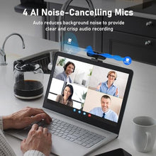 Load image into Gallery viewer, 4K Webcam with Speaker and 4 AI Noise-Cancelling Mics, Wide Angle PC Cameras with Remote, Auto Focus, Privacy Cover, Tripod, Great for Computer, Zoom, Skype, Teams, Laptop, Personal Video Calling