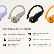 Load image into Gallery viewer, Beats Powerbeats Pro 2 Wireless Bluetooth Earbuds - Noise Cancelling, Heart Rate Monitor, IPX4, Up to 45H Battery & Charging Case, Works with Apple & Android - Jet Black