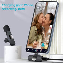 Load image into Gallery viewer, Wireless Microphone for iPhone iPad, Wireless Lavalier Microphone, Mini Mic Clip-on Microphones for Video Recording, Live Stream, Interview, Tiktok, Vlog, Podcast, YouTube, 2 Pack
