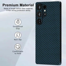 Load image into Gallery viewer, kaisenkec Slim and Thin Carbon Fiber Case for Samsung Galaxy S25 Ultra, 1500D Aramid Fiber Cover Built in Magnet Compatible with Magsafe for Men and Women, Matte Blue