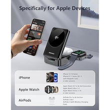 Load image into Gallery viewer, Qi2 3 in 1 Wireless Charger for Apple Devices, Qi2 15W Magnetic Foldable Wireless Fast Charger for iPhone 16/15/14/13/12, Apple Watch and AirPods
