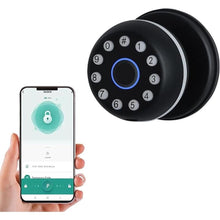Load image into Gallery viewer, Smart Door Lock - 4-in-1 Keyless Entry Door Knob with Fingerprint, Keypad, APP Control & Backup Keys, Wood Door Lock for Home, Office, Apartment