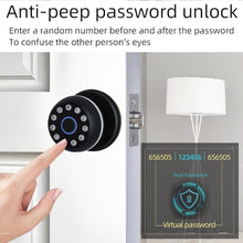 Load image into Gallery viewer, Smart Door Lock - 4-in-1 Keyless Entry Door Knob with Fingerprint, Keypad, APP Control & Backup Keys, Wood Door Lock for Home, Office, Apartment