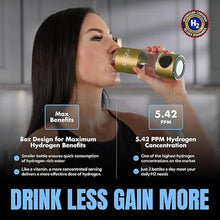 Load image into Gallery viewer, Hydrogen Water Bottle Generator – SPE & PEM Water Ionizer 5.42PPM, Highest H2 Concentration – Portable 8oz Hydrogenated Water Bottle – Leak-Proof Hydrogen Water Machine, Easy to Use – Champagne