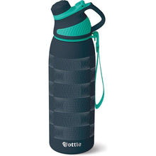 Load image into Gallery viewer, Ottle Reef Roamer Stainless Steel Water Bottle - 34 oz Insulated Flask with Leak Proof Lid, BPA free & Carry Handle - Hot & Cold Gym Water Bottle for Travel, Camping & Sports - Halftone Flow