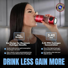 Load image into Gallery viewer, Hydrogen Water Bottle Generator – SPE & PEM Water Ionizer 5.42PPM, Highest H2 Concentration – Portable 8oz Hydrogenated Water Bottle – Leak-Proof Hydrogen Water Machine, Easy to Use – Crimson