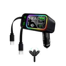 Load image into Gallery viewer, PDMAX Retractable Car Charger USB C,145W Type C Car Charger Fast Charging with Dual Retractable USB C Cable and USB Ports, Compatible with iPhone 16/15,S25/24/23/22, Pixel 9/8/7