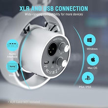 Load image into Gallery viewer, FIFINE XLR Dynamic Microphone with Boom Arm Kit for Vocal, Recording, Studio Podcast Mic Bundle with Metal Arm Stand, Tap-to-Mute, 3.5mm Headphone Jack for Streaming, Music Creation (K688W+CS1W)