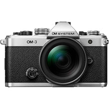 Load image into Gallery viewer, OM SYSTEM Olympus OM-3 Silver Micro Four Thirds System Camera M.Zuiko Digital ED 12-45mm F4.0 PRO kit Travel Camera Weather Sealed Design 5-Axis Image Stabilization