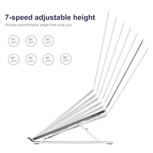 Load image into Gallery viewer, weourwe Ergonomic and Foldable Laptop Stand for Desk, Adjustable Riser, Fits All Laptops and Notebooks up to 17,Ultra-Thin,Ventilated Cooling,ABS+Silicone,Silver.