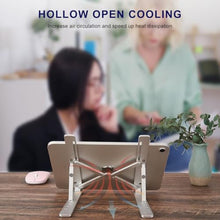 Load image into Gallery viewer, weourwe Ergonomic and Foldable Laptop Stand for Desk, Adjustable Riser, Fits All Laptops and Notebooks up to 17,Ultra-Thin,Ventilated Cooling,ABS+Silicone,Silver.