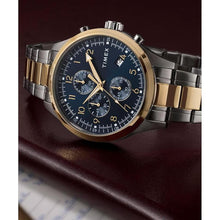 Load image into Gallery viewer, Timex Men's Dress Chronograph 43mm Watch - Two-Tone Bracelet Blue Dial Two-Tone Case