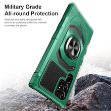 Load image into Gallery viewer, Armor Case for Samsung Galaxy S25 Ultra Military Grade Shockproof Phone Case with Built-in Screen Protector, Heavy Duty Protection Metall Ring Kickstand for Samsung S25 Ultra 5G Cover (Green)