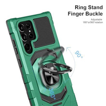 Load image into Gallery viewer, Armor Case for Samsung Galaxy S25 Ultra Military Grade Shockproof Phone Case with Built-in Screen Protector, Heavy Duty Protection Metall Ring Kickstand for Samsung S25 Ultra 5G Cover (Green)