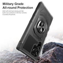 Load image into Gallery viewer, Armor Case for Samsung Galaxy S25 Ultra Military Grade Shockproof Phone Case with Built-in Screen Protector, Heavy Duty Protection Metall Ring Kickstand for Samsung S25 Ultra 5G Cover (Black)