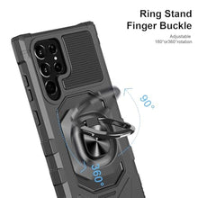 Load image into Gallery viewer, Armor Case for Samsung Galaxy S25 Ultra Military Grade Shockproof Phone Case with Built-in Screen Protector, Heavy Duty Protection Metall Ring Kickstand for Samsung S25 Ultra 5G Cover (Black)