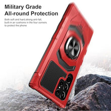 Load image into Gallery viewer, Armor Case for Samsung Galaxy S25 Ultra Military Grade Shockproof Phone Case with Built-in Screen Protector, Heavy Duty Protection Metall Ring Kickstand for Samsung S25 Ultra 5G Cover (Red)