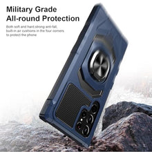 Load image into Gallery viewer, Armor Case for Samsung Galaxy S25 Ultra Military Grade Shockproof Phone Case with Built-in Screen Protector, Heavy Duty Protection Metall Ring Kickstand for Samsung S25 Ultra 5G Cover (Blue)