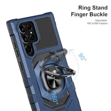 Load image into Gallery viewer, Armor Case for Samsung Galaxy S25 Ultra Military Grade Shockproof Phone Case with Built-in Screen Protector, Heavy Duty Protection Metall Ring Kickstand for Samsung S25 Ultra 5G Cover (Blue)