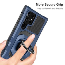 Load image into Gallery viewer, Armor Case for Samsung Galaxy S25 Ultra Military Grade Shockproof Phone Case with Built-in Screen Protector, Heavy Duty Protection Metall Ring Kickstand for Samsung S25 Ultra 5G Cover (Blue)