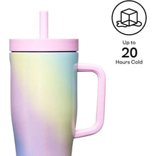 Load image into Gallery viewer, Corkcicle Cruiser Insulated Tumbler with Handle & Straw, Rainbow Unicorn, 22 oz – 100% Leakproof Cupholder Friendly Water Bottle Keeps Drinks Cold 20hrs