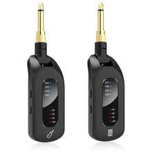 Load image into Gallery viewer, 5.8GHz Wireless Guitar Audio System - Rechargeable Transmitter and Receiver with 4 Channels, Low Latency and Over 164ft Long Range Transmission, Compatible Guitar Bass Electric Instruments