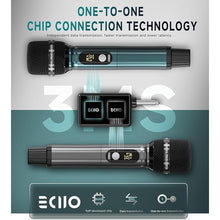 Load image into Gallery viewer, Wireless Microphones, Professional UHF Dual Wireless Microphone with 240 ft Effective Range, 3ms Transmission Rate, Studio Grade Sound Pick Up Mic Head, Metal Body, Microphone for Singing, Speech