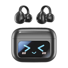 Load image into Gallery viewer, MAcnas Open Ear Clip Headphones Wireless Earbuds Bluetooth 5.4 Sports Earphones with Wireless LED Touch Screen Waterproof in Ear Earphones for Pad Tablet Laptop Android/iOS Phones (Black)