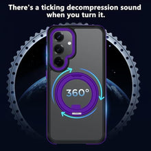 Load image into Gallery viewer, Mondelete 360 Spin Magnetic Stand for Samsung Galaxy S25 Case, Compatible with Magsafe Military Grade Drop Protection, Matte Hard Slim S25 Phone Case with Kickstand Ring Holder (Purple)