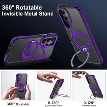 Load image into Gallery viewer, Mondelete 360 Spin Magnetic Stand for Samsung Galaxy S25 Case, Compatible with Magsafe Military Grade Drop Protection, Matte Hard Slim S25 Phone Case with Kickstand Ring Holder (Purple)
