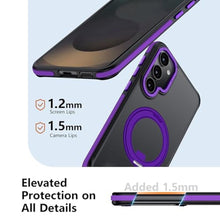 Load image into Gallery viewer, Mondelete 360 Spin Magnetic Stand for Samsung Galaxy S25 Case, Compatible with Magsafe Military Grade Drop Protection, Matte Hard Slim S25 Phone Case with Kickstand Ring Holder (Purple)