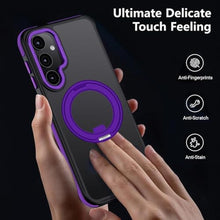 Load image into Gallery viewer, Mondelete 360 Spin Magnetic Stand for Samsung Galaxy S25 Case, Compatible with Magsafe Military Grade Drop Protection, Matte Hard Slim S25 Phone Case with Kickstand Ring Holder (Purple)