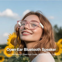 Load image into Gallery viewer, Harlafou Bluetooth Audio Smart Glasses, Smart Wireless Headphone Sunglasses for Men and Women,Built-in Mic & Speakers,Magnetic Charging (White-Pink)