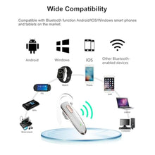 Load image into Gallery viewer, Jinreoo Bluetooth Headset, V5.1 Ultralight Wireless Handsfree Earpiece Cell Phone with Noise Cancellation Microphone for iOS Android Trucker Driver- White