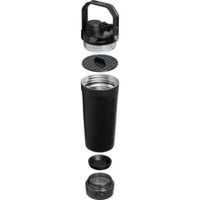 Load image into Gallery viewer, Stanley Activate Shaker Bottle 20 oz | Leakproof Insulated Stainless Steel Shaker Cup | Base Storage and Twist On Fast Flow Lid | Protein Shakes and Pre Workout Powder | BPA-Free | Black