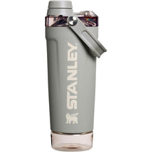 Load image into Gallery viewer, Stanley Activate Shaker Bottle 20 oz | Leakproof Insulated Stainless Steel Shaker Cup | Base Storage and Twist On Fast Flow Lid | Protein Shakes and Pre Workout Powder | BPA-Free | Sage Grey