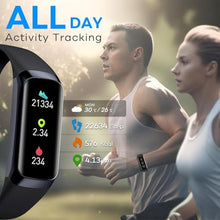 Load image into Gallery viewer, Fitness Tracker,2025 Smart Watch with Blood Pressure Heart Rate & Sleep Monitor IP67 Waterproof Step Calorie Counter Pedometer Fitness Activity Watch for Men Women Android iOS Phone (Black)