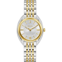 Load image into Gallery viewer, Bulova Ladies' Classic Diamond Quartz Two-Tone Stainless Steel Watch, Silver Dial Style:98R296