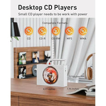 Load image into Gallery viewer, CD Player Boombox with Bluetooth, FM Radio, USB, AUX-in, Headphone Jack, CD-R/RW and MP3 CDs Compatible, Clear and Full Sound, Portable Stereo 10W Wired Power for Home